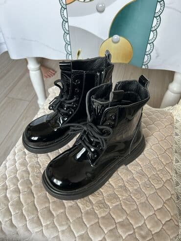 распродажа фирменной обуви: Детские демисезонные/зимние ботинки - Цвет: черный, лаковая — 9