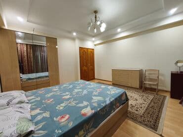 квартира на ночь бишкек количество мест 4: 3 комнаты, Душевая кабина, Постельное белье, Кондиционер — 4