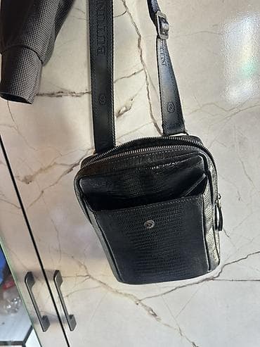 открытый: Барсетка, Butun, Материал: Натуральная кожа, Регулируемый ремень, Новый — 3