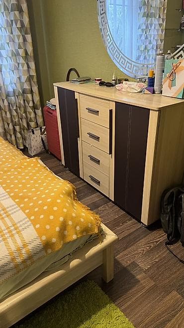 спальный нарнитур ош: Гарнитур для зала, Шкаф, ДСП, цвет - Коричневый — 10