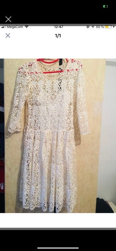 платье дордой: Детское платье, цвет - Белый, Б/у — 1