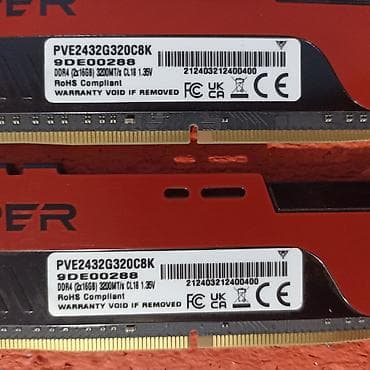 2 gb: Оперативная память, Б/у, Patriot, 32 ГБ, DDR4, 3200 МГц, Для ПК — 2