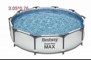 каркасный басейн: Круглый каркасный бассейн Bestway Steel Pro MAX. Размеры бассейна — 1