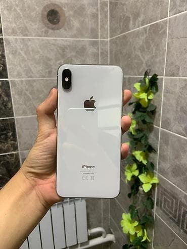 face id: IPhone Xs Max, Б/у, 64 ГБ, Серебристый, Зарядное устройство, Чехол, 78 % — 1