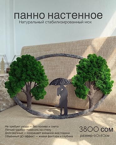 Декор жана интерьер: ФИТО-панно настенные Натуральный стабилизированный мох 1️⃣ Не — 2