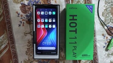 Аудиотехника: Infinix Hot 11 Play, Жаңы, 64 ГБ, түсү - Кара, 2 SIM — 1