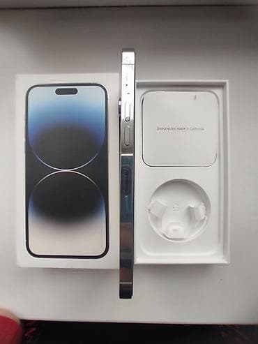 Мобильные телефоны: IPhone 14 Pro Max, Б/у, 128 ГБ, Серебристый, Коробка, 88 % — 6