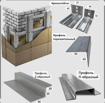Кронштейны и профили для вентилируемых фасадов Комплект стальных