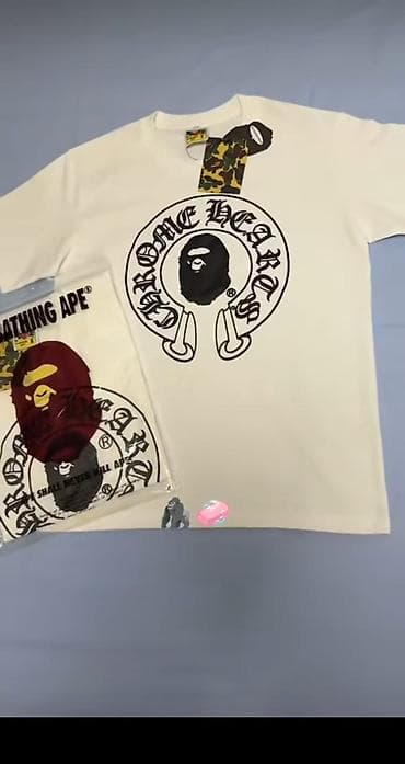 СРОЧНО ФУТБОЛКА BAPE x CHROM HARTS,НОВАЯ ПОСЛЕДНЯЯ ОТДАЮ ЗА — 1