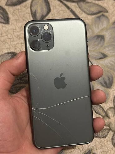 Apple iPhone: IPhone 11 Pro, Б/у, 64 ГБ, Зеленый, Защитное стекло, Чехол, 67 % — 1