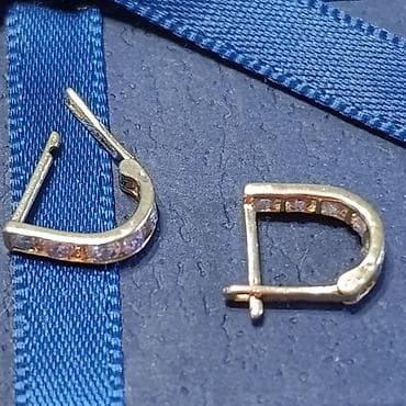 Серьги: Серьги, Проба 585, Циркон, Женские, Б/у — 4