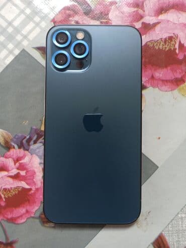 высокоточный принтер: IPhone 12 Pro, Б/у, 256 ГБ, Blue Titanium, Защитное стекло, Чехол, Кабель, 75 % — 5