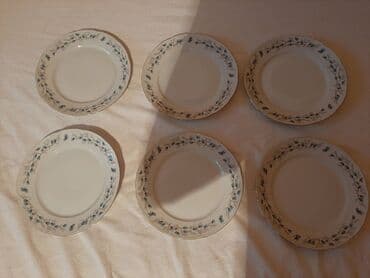 декоративная тарелка: Продаю набор больших Винтажных Десертных тарелок Thun, Чехословакия — 3