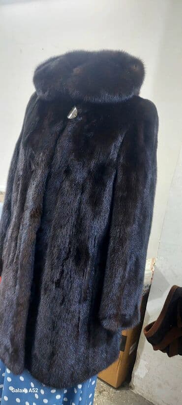 вечерние платья для полных женщин из шифона: С капюшоном темно-коричневого цвета размер 46/48 Норковая шуба — 6