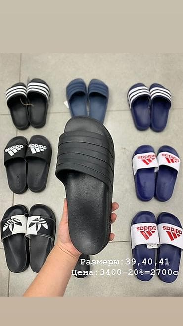 плаш: Мужские шлепанцы (сланцы) Adidas — разные модели и расцветки — 8