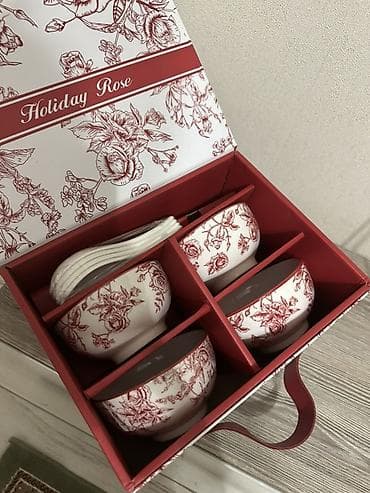 holiday: Набор пиал с ложками Holiday Rose - Состав: 4 керамические пиалы + 4 — 5