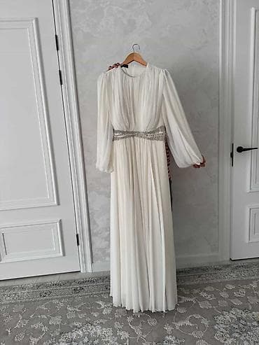 Вечернее платье, Длинная модель, Шифон, С рукавами, С пайетками, L — 3