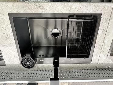 Металлопрокат: Кухонная мойка, Врезной способ установки, Квадрат форма, Материал: Металл, Размер: 70 x 45 см — 3