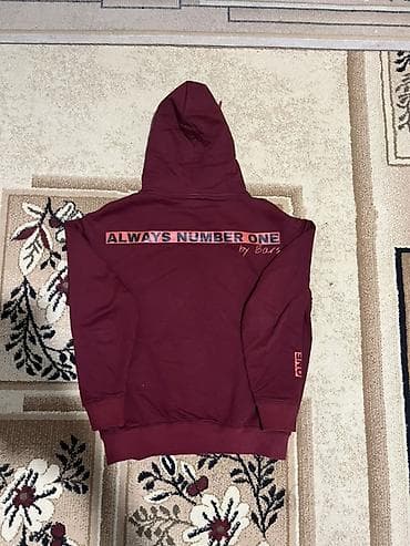 Толстовки: Бордовый худи BARS - Цвет: насыщенный бордовый - Принт: спереди — 2