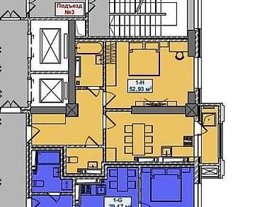 Батирлер: 1 бөлмө, 53 м², Көк-Жар мкр Элитка, 11 кабат, ПСО (өз алдынча бүтүрүү) — 2