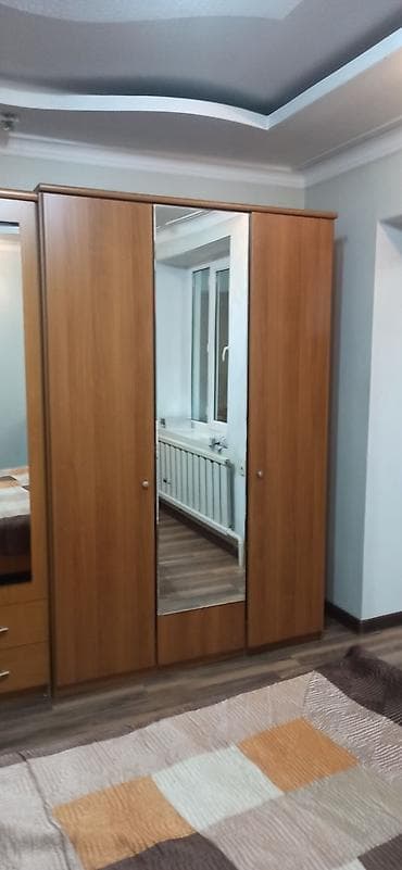 дуб вотан: Спальный гарнитур, Б/у, Двуспальная кровать, Шкаф, Тумба, Россия, ДСП, Самовывоз, цвет - Коричневый — 3