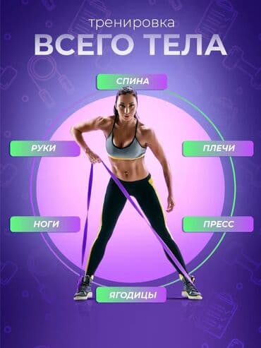 кросо: 🔥 Фитнес резинки / эспандер / жгут петли 🔥 💰 Цена комплекта: 1500 сом — 3