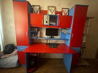 Детская гарнитура, Для девочки, Для мальчика, ДСП, цвет - Красный