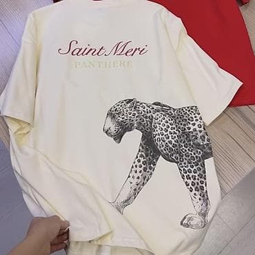 nike tech flecee: Футболка oversize SaintLeri Panthere - Свободный крой с удлинённым — 5