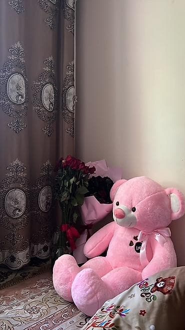 медель мягкая: Большой плюшевый медведь розового цвета - Размер: примерно 90–110 см — 1