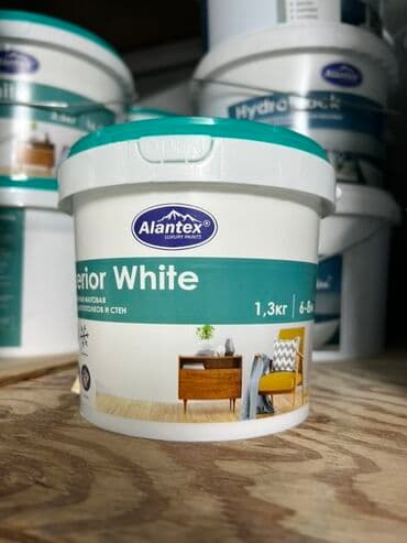 акриловая краска для стен цена: Акриловая матовая краска Alantex Interior White, предназначенная для — 1