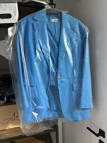 Айымдардын кийими: Женский костюм цвета электрик: пиджак + брюки - Цвет: яркий синий — 3