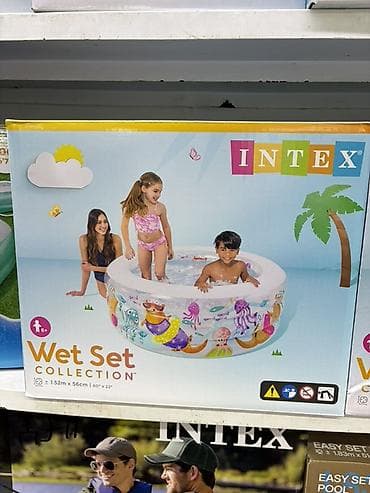 детские бассейны надувные: Надувной детский бассейн Intex Wet Set Collection. - Круглый, с ярким — 1