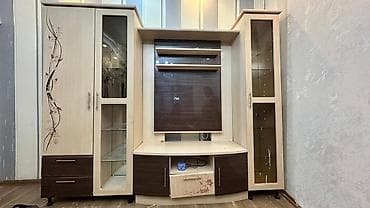 Стенки-шкафы: Стенка-шкаф, Тип стенки-шкафа: Модульная, Для зала, Б/у, Особенности: С отделением под телевизор — 4