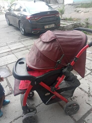 Коляска, цвет - Розовый, Б/у