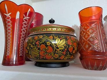 Освещение: Коллекция декоративных ваз и конфетниц из стекла и хрусталя. Состав — 10