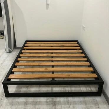 кровать железный: Спальный гарнитур, Двуспальная кровать, Металл, цвет - Черный — 7