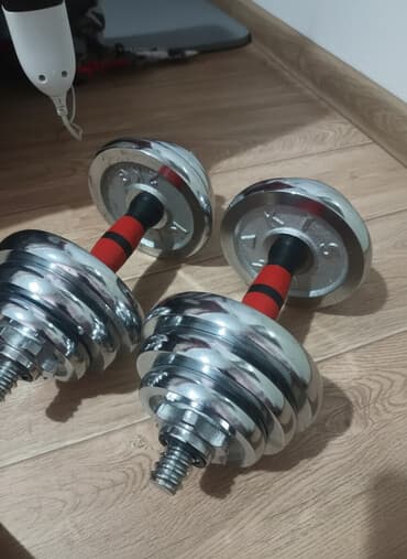 настольные теннисные ракетки: Разборные гантели с хромированными дисками (пара) - Тип: разборные — 1