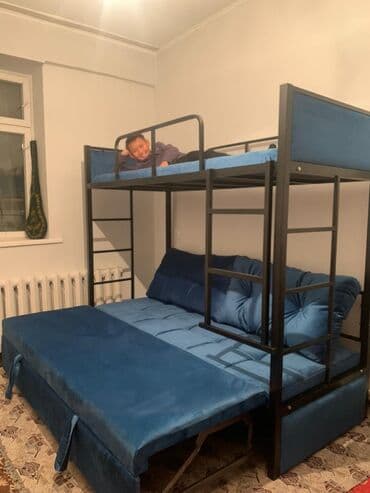 двухъярусный диван кровать трансформер: Кровать двухъярусный Раскладной Кровать Полимерная порошковая — 3