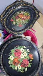 фруктовница ссср: Подносы 1970г. "Жостово", большие, ручная роспись 2 вида. в-наличии — 1