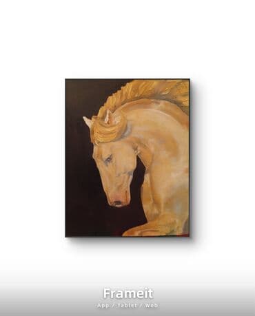 Картина «белая Лошадь» — авторская масляная живопись на холсте. размер