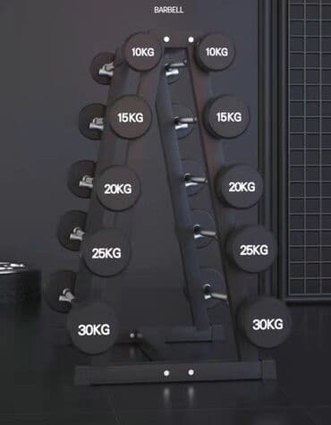 набор фишек для покера: НАБОР ОБРЕЗИНЕННЫХ ШТАНГ 5шт с прямым грифом 10кг, 15кг, 20кг — 1