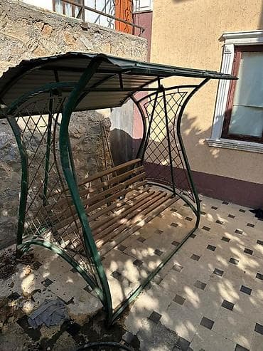 садовая пила: Садовые качели Металл, Со спинкой, С крышей — 1