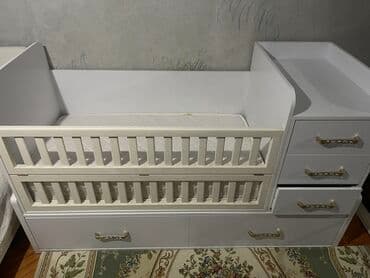 деревянную детскую кровать: Детская односпальная кровать, Новый, Для девочки, Для мальчика, С матрасом, Дерево, Самовывоз — 1