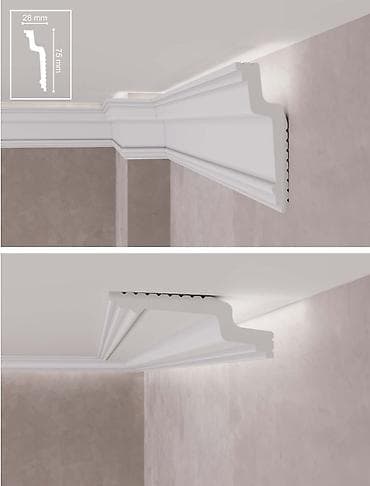 карниз: С57/80 плинтус потолочный экструдированный - Фабрика: Solid - Страна — 1