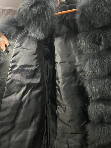 с мехом чернобурка с: Шуба, Лиса, Короткая модель, L — 7