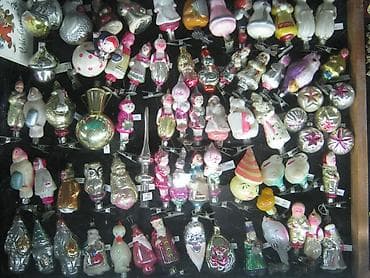 Добавил МНОГО елочные игрушки СССР 1950-80-х гг. (с реставрацией и