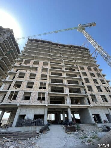 квартира ош продаётся: 2 комнаты, 74 м², Элитка, 11 этаж, ПСО (под самоотделку) — 3