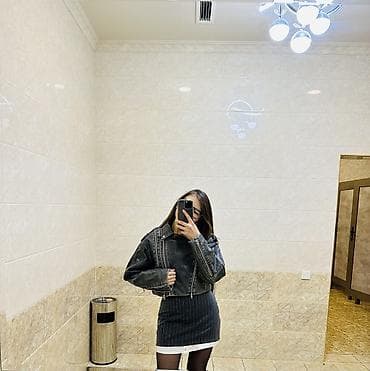 zara xs: Кожаная куртка, Косуха, Экокожа, Укороченная модель, S — 4