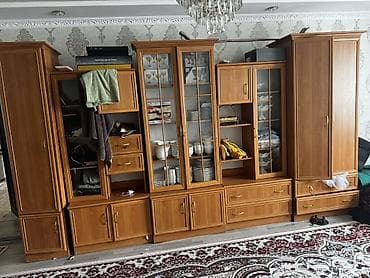 столы журнальные: Стенка-шкаф, Тип стенки-шкафа: Модульная, Для зала, Особенности: Для хранения посуды — 1