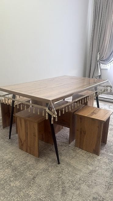 study table: Кухонный стол и стул, Новый, цвет - Коричневый — 1